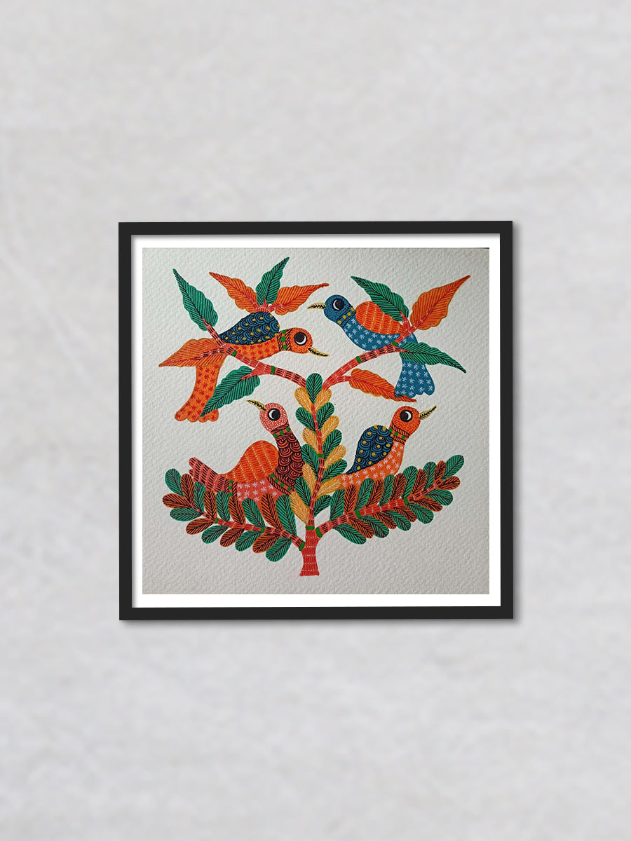buy Birds Gond Painting by Kailash Pradhan