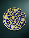 Shop Nature in Bloom: Flowers and Vines in Blue Pottery Plate by Garima Saini