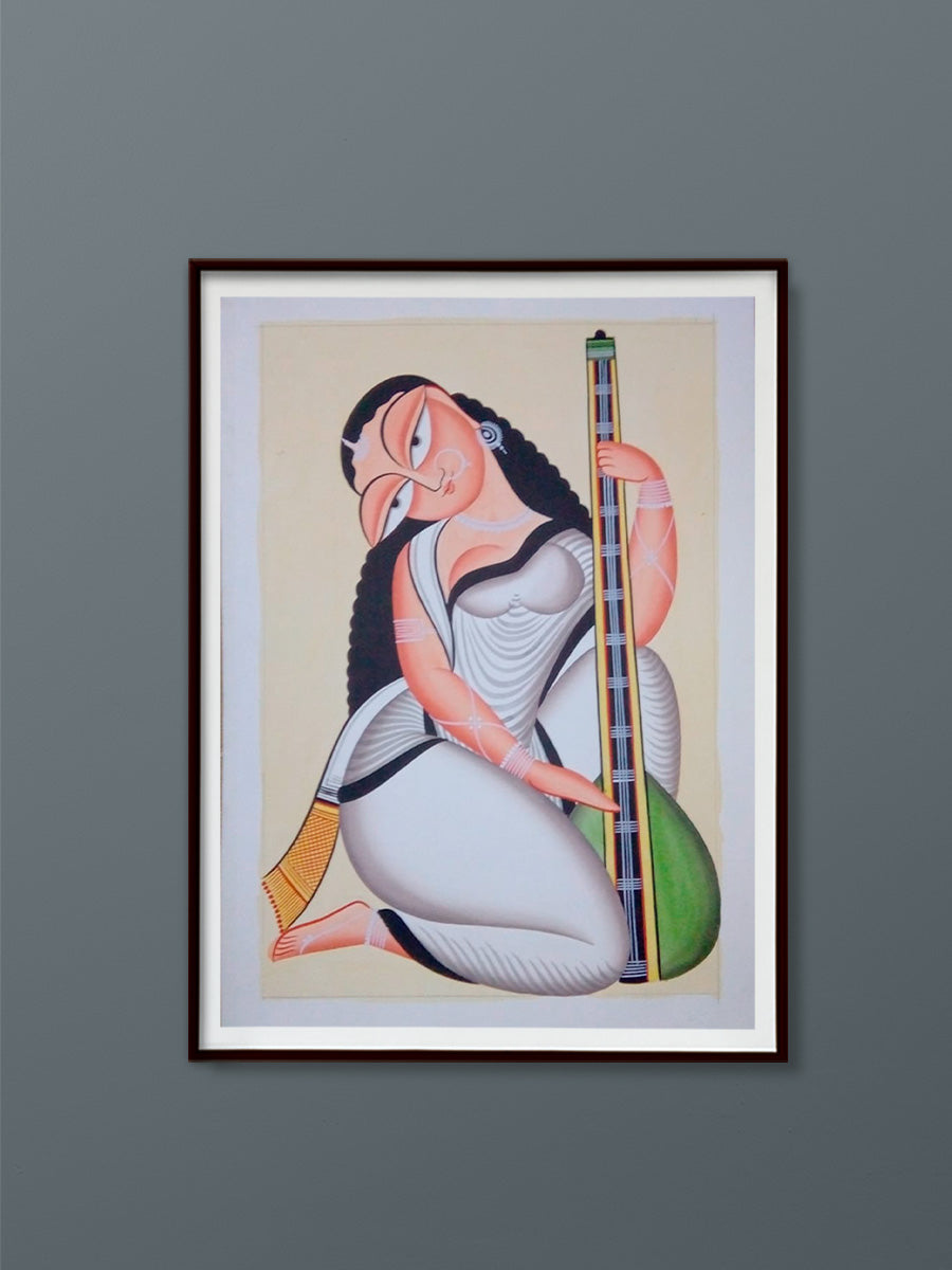 Capture the essence of divine wisdom with Melodies of Saraswati