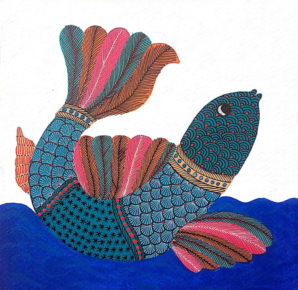 Fish in Gond by Kailash Pradhan Thumbnail