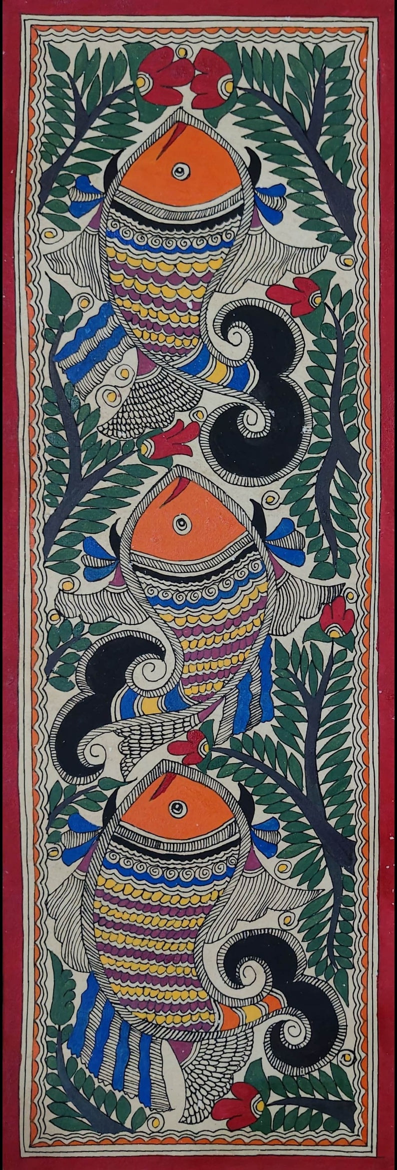 Fish In Madhubani by Ambika Devi Thumbnail