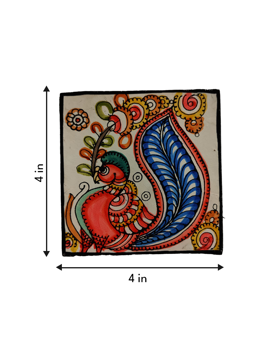 Colorful Peacock Tholu Coaster by Sindhe Siva Thumbnail