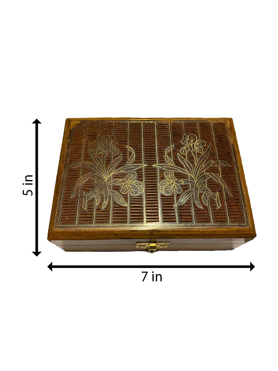 Jewellery box in Brass Inlay on wood by Faraz Aqeel Thumbnail