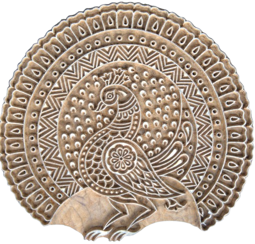 Majestic Peacock in Wooden Kalamkari Blocks by K. Gangadhar Thumbnail
