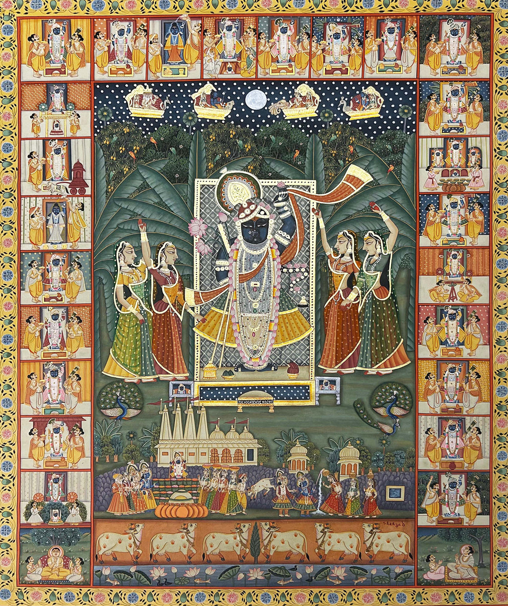 Sharad Poornima in Pichwai by Shehzaad Ali Sherani Thumbnail