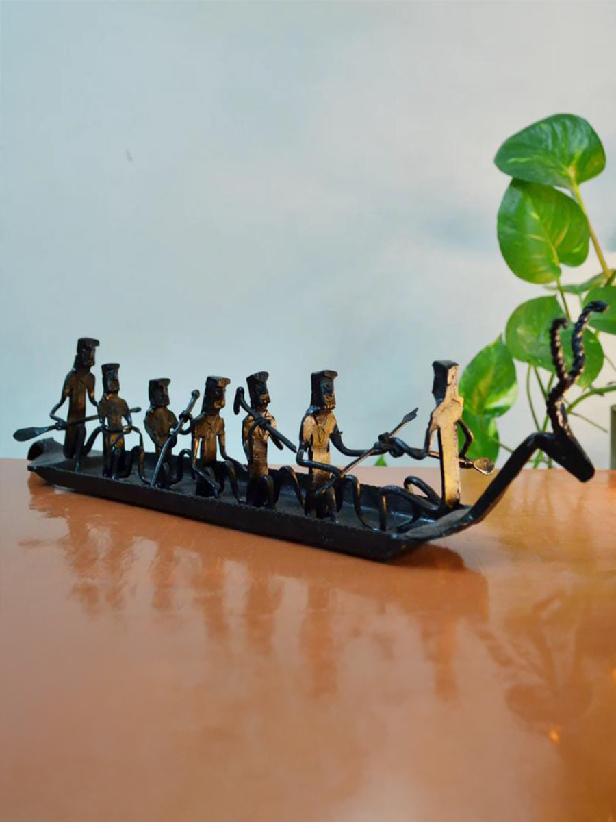 Representation of ride on deer-like boat: Bastar Iron Craft by Sameep Vishwakarma fpr sale