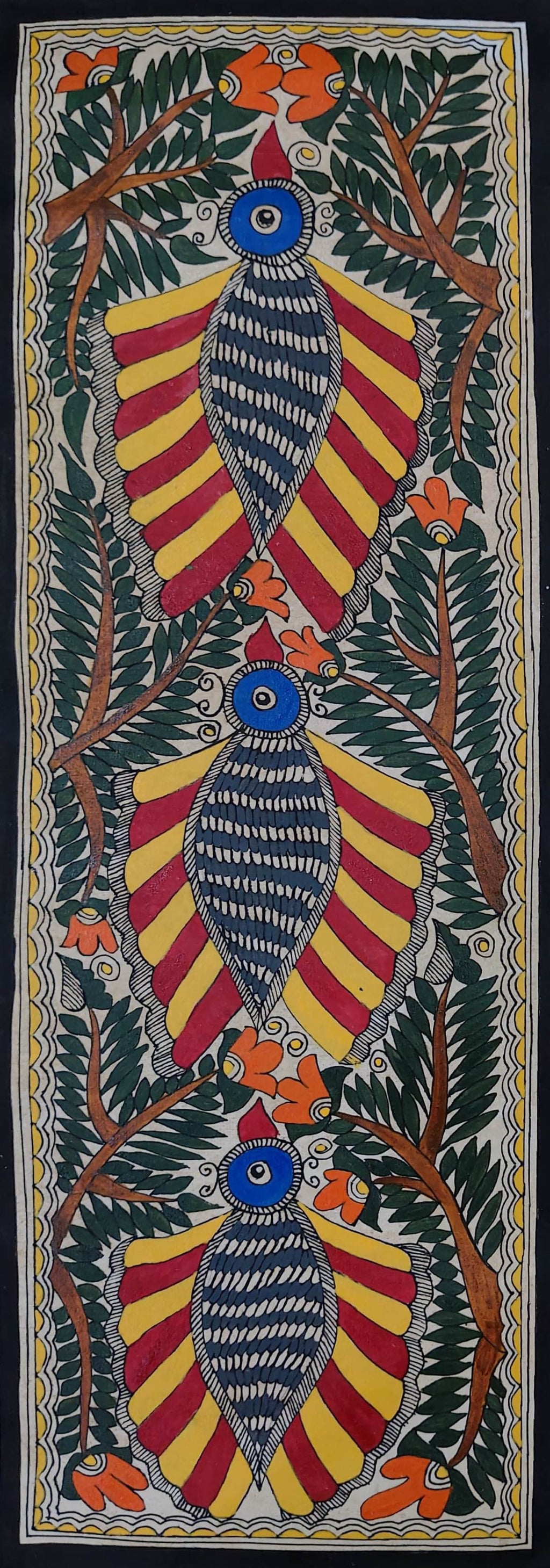 Bird in Madhubani by Ambika Devi Thumbnail