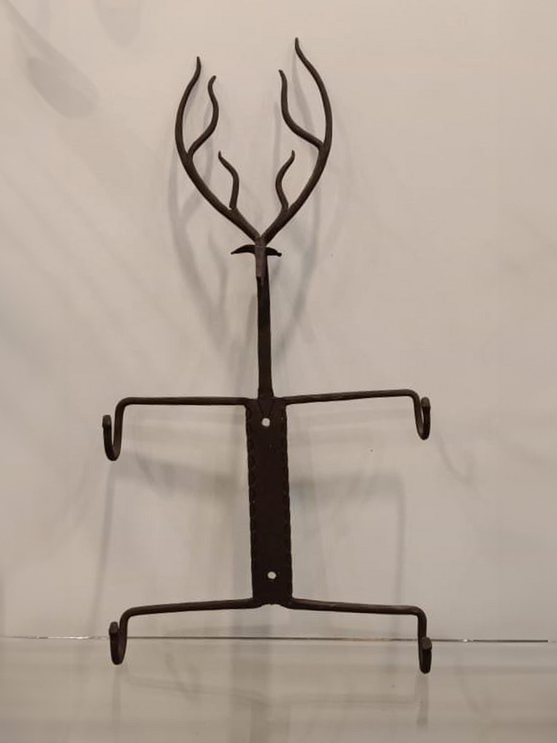 Buy Hanger with deer antlers in Bastar Iron Craft by Sameep Vishwakarma
