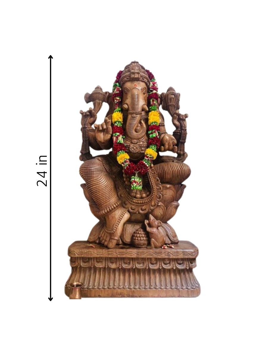 Ganesha in Teak Wood Carving by Roshan Vimal Thumbnail