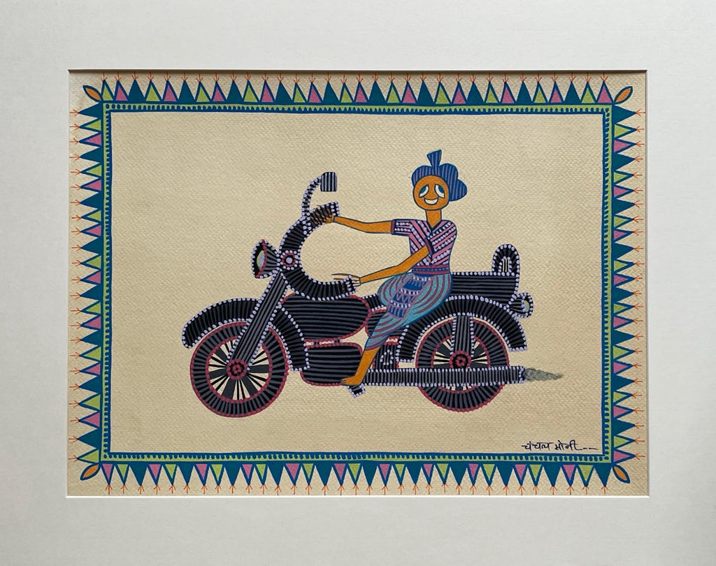 The Bike Ride In Pithora art by Chanchal Soni Thumbnail