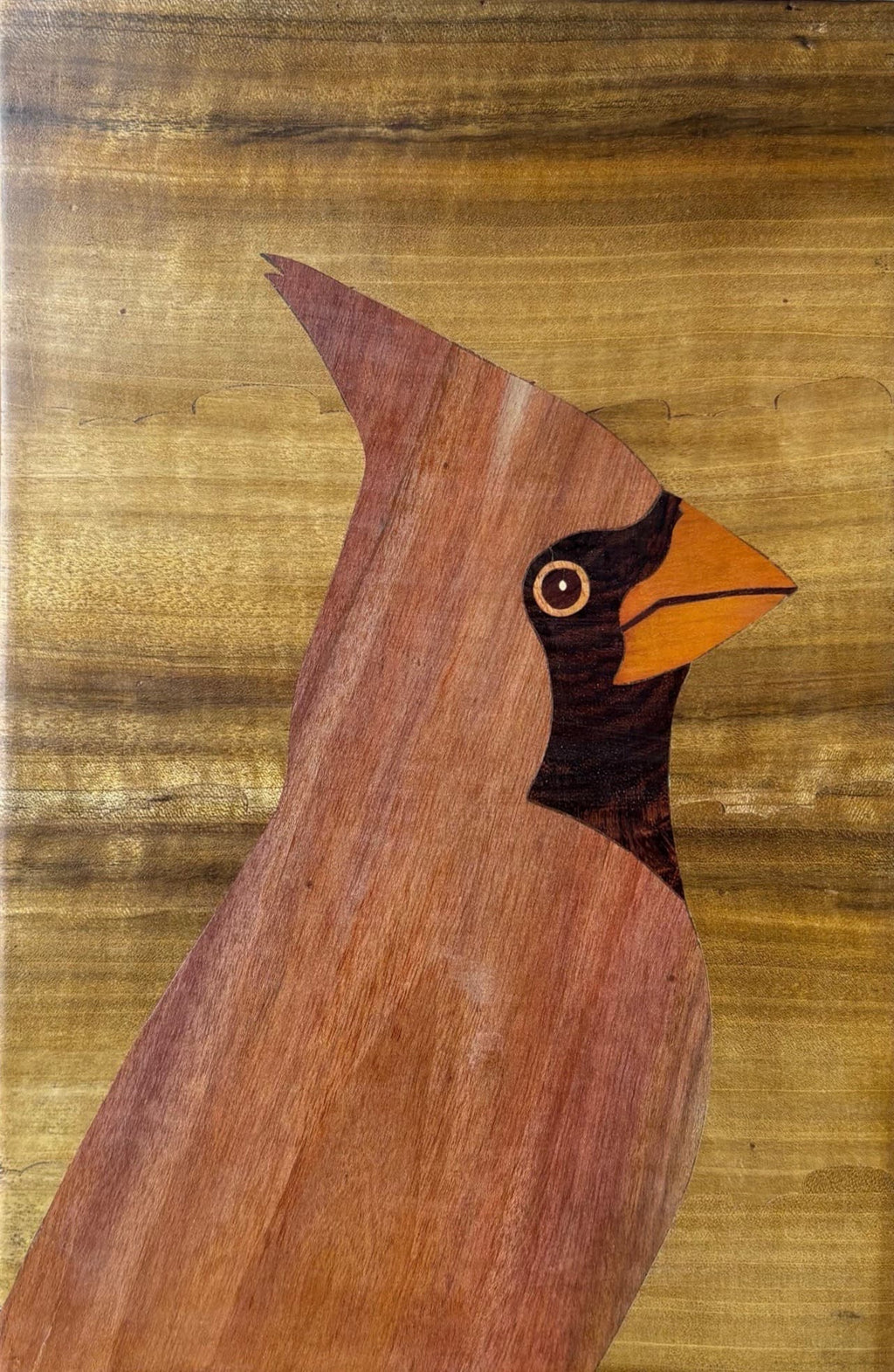 Cardinal In Wood Inlay by Mohan Kumar Thumbnail