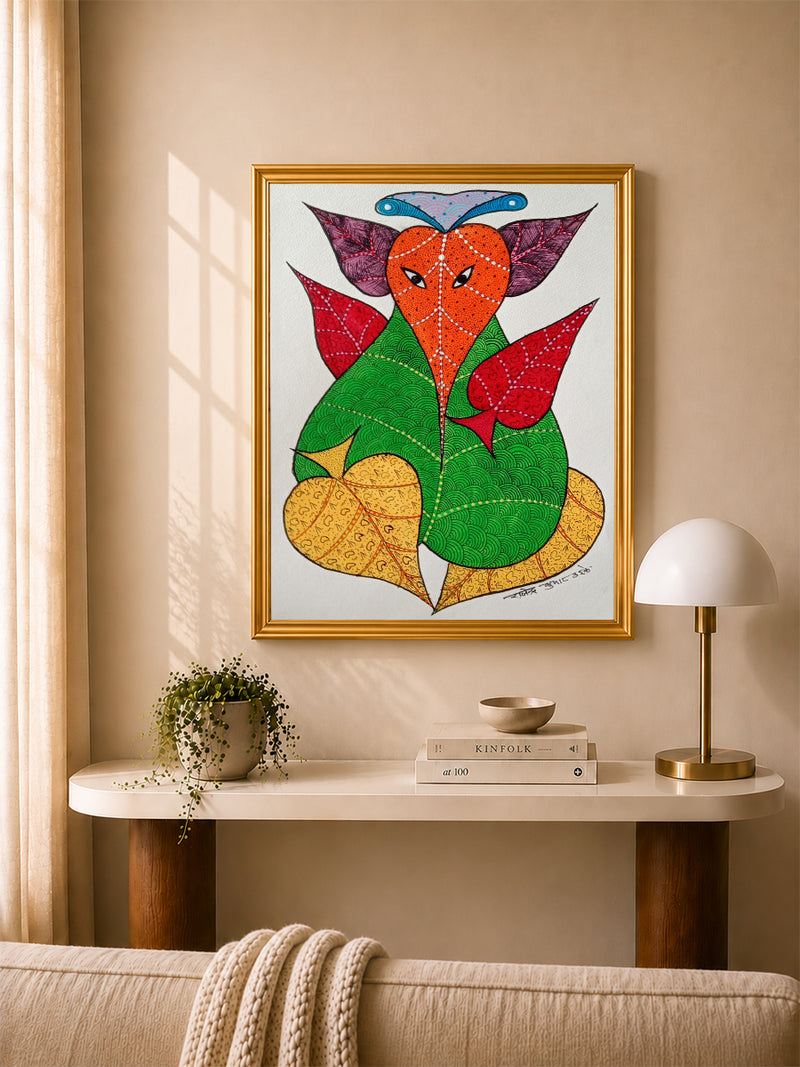 Buy Ganesha Gond Painting Online | Gond Art for Sale | Paintings