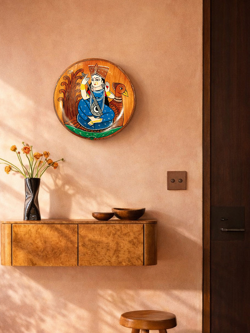 Hasir Chitrakar's Art: Saraswati Kalighat Wall Plates