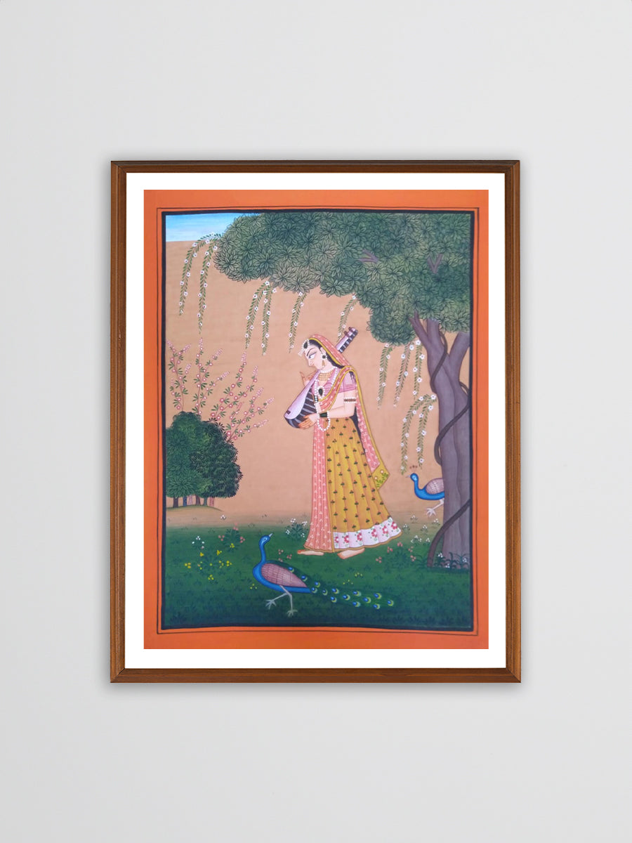 Harmony of Wonders: Serenade of Nature Basohli Painting by Aastha Billowria  & Shivakshi Sharma for sale 