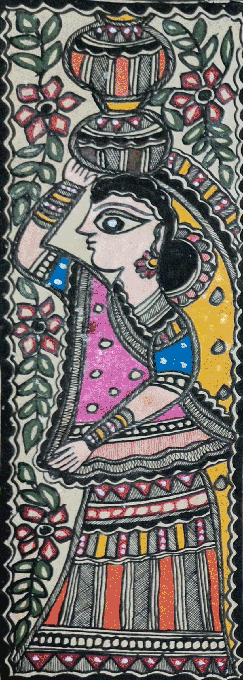 Woman in Madhubani by Ambika Devi Thumbnail