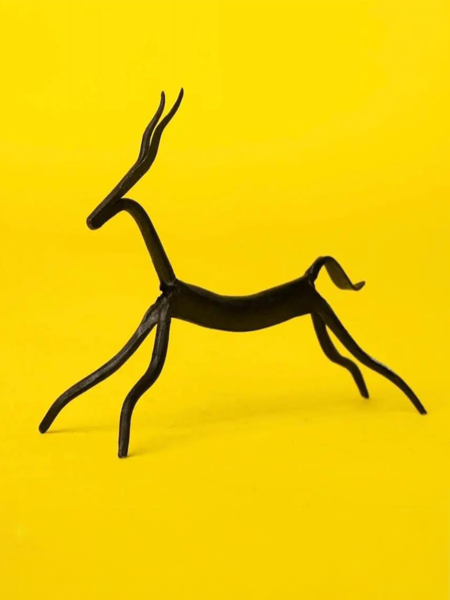 Shop for Black decorative deer figure in Bastar Iron Craft by Sameep Vishwakarma at memeraki.com