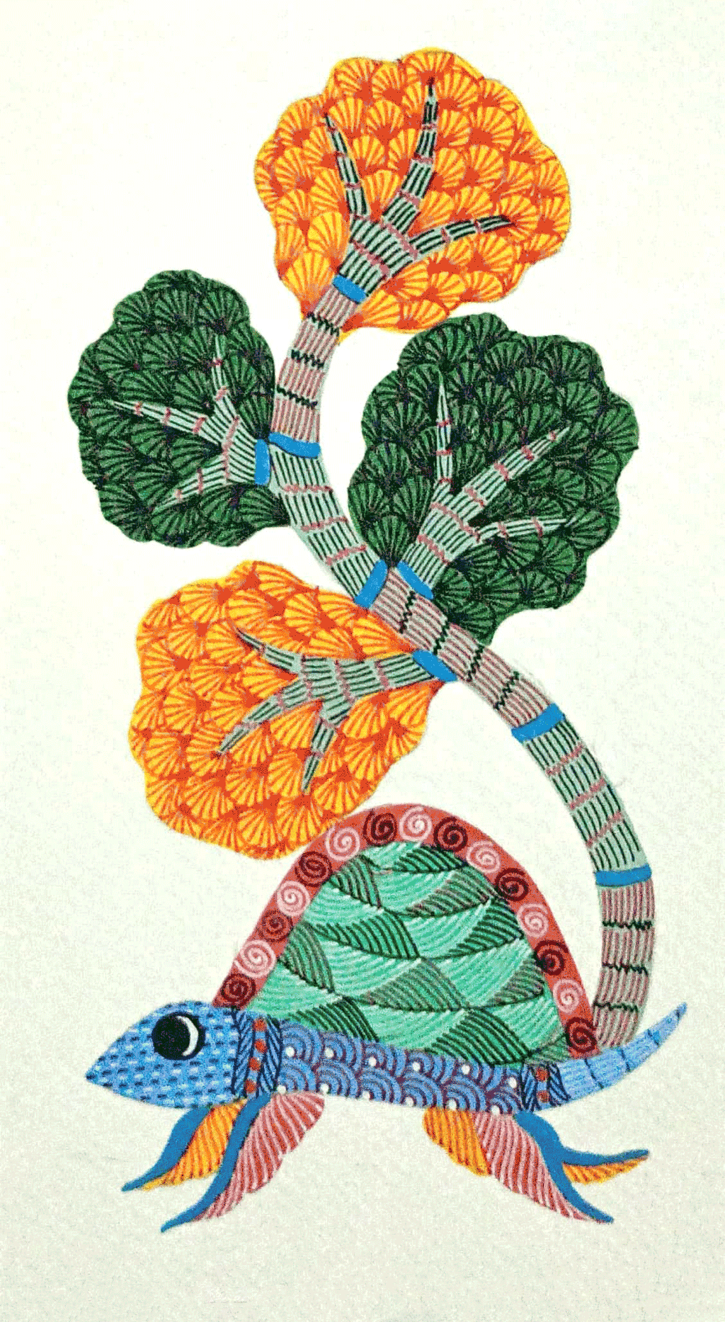 A Turtle's Refuge in Gond by Kailash Pradhan Thumbnail