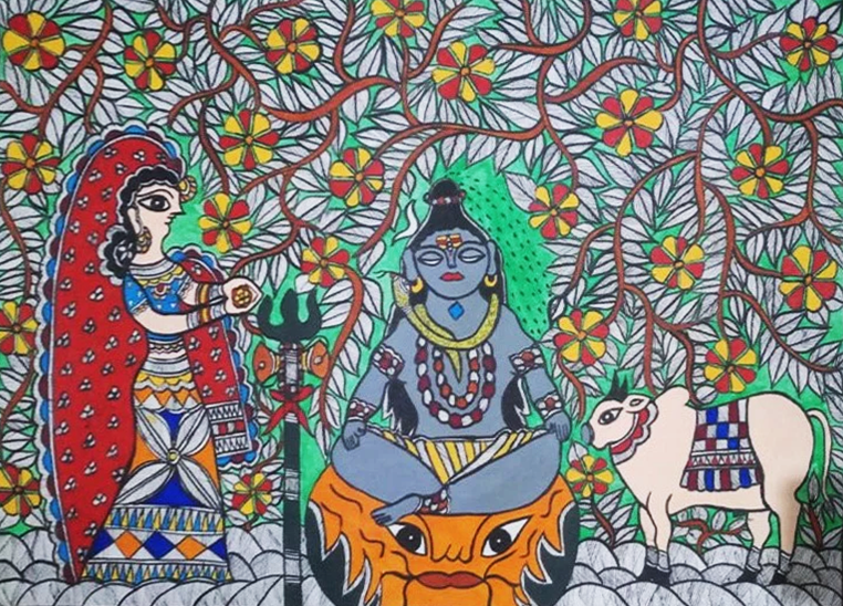 Asamprajnata Samadhi Madhubani Painting By Ambika Devi Thumbnail