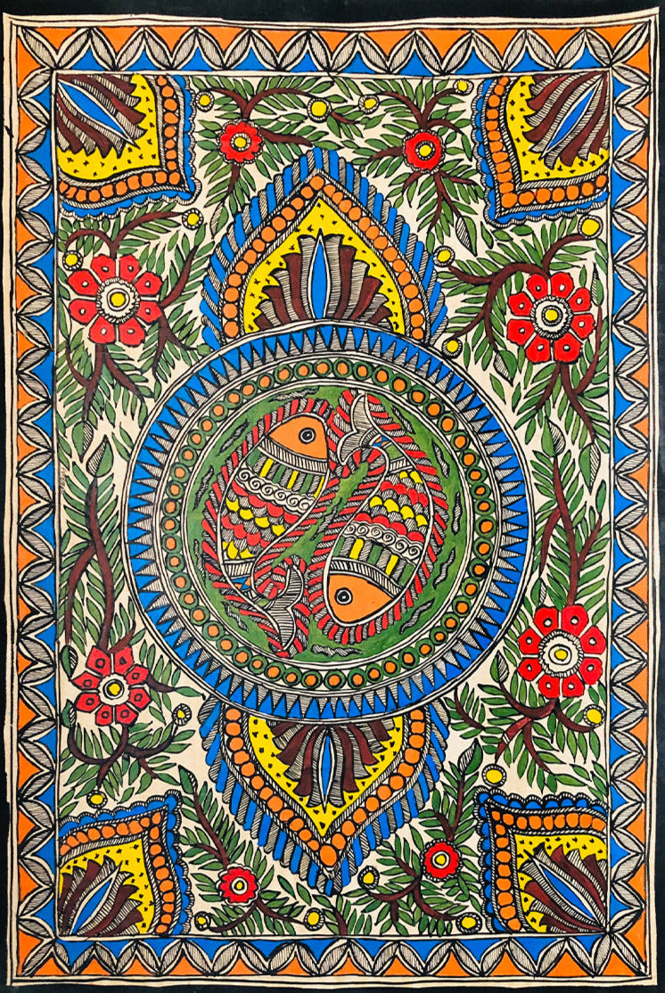 Abundance Unveiled: A Dance of Fertility and Prosperity, Madhubani by Ambika devi Thumbnail