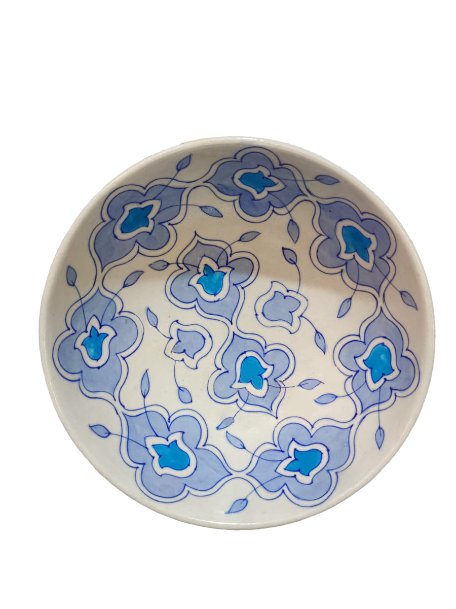 Blue Florals on White: Blue Pottery Plates by Vikram Kharol Thumbnail