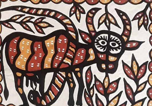 Cow and Snake in Sohrai by Rukmani Devi Thumbnail