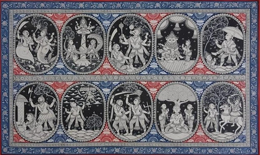 Dashavatar Handpainted in - Pattachitra Art by Apindra Swain for Home Decor Thumbnail