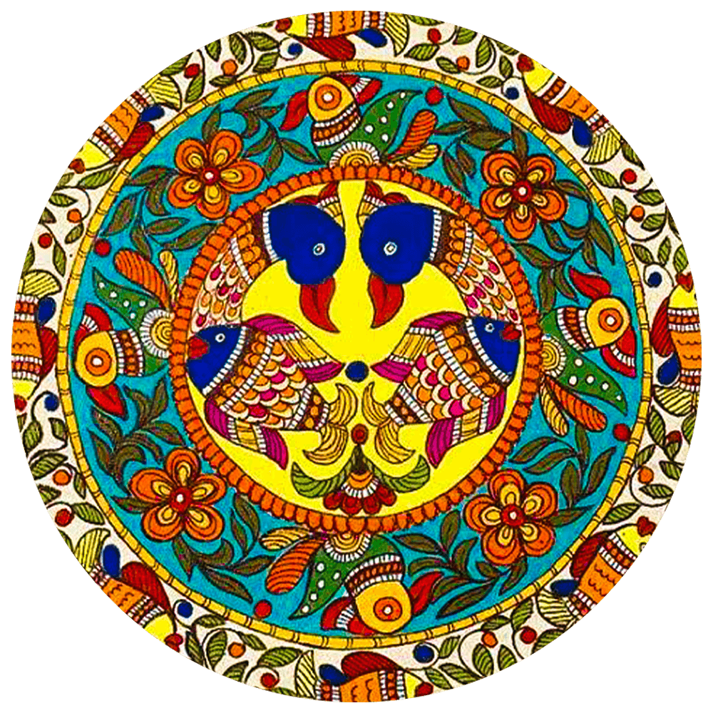 Divine illumination besides charm and essence: Madhubani Plate by Priti Karn Thumbnail