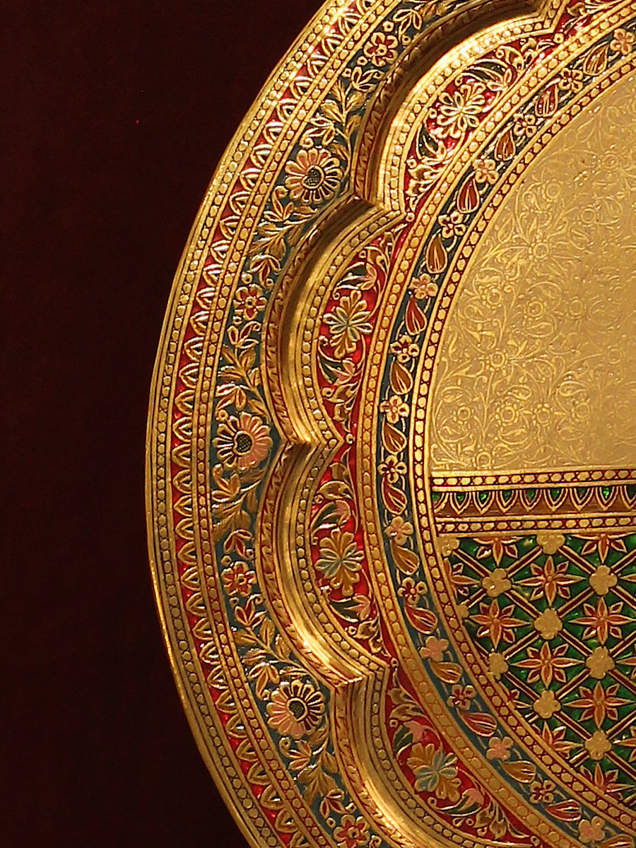 Lord Jagannath accompanied by his siblings in Marodi Brass Plate Thumbnail