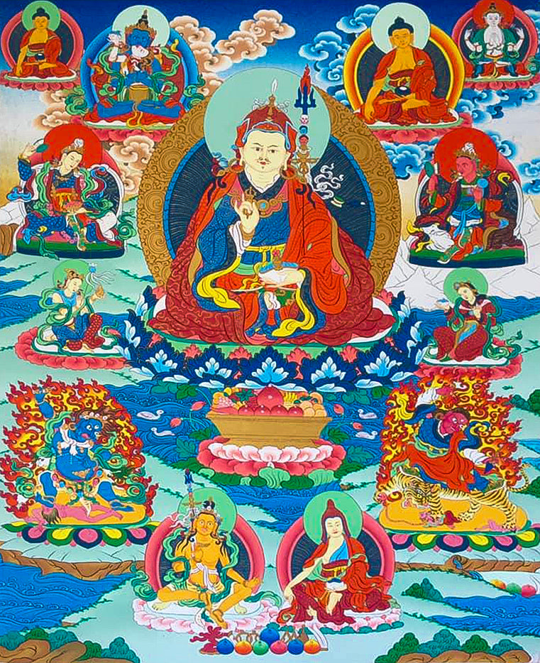 Eight incarnations of Guru Padmasambhava: Thangka paintings by Gyaltsen Zimba Thumbnail