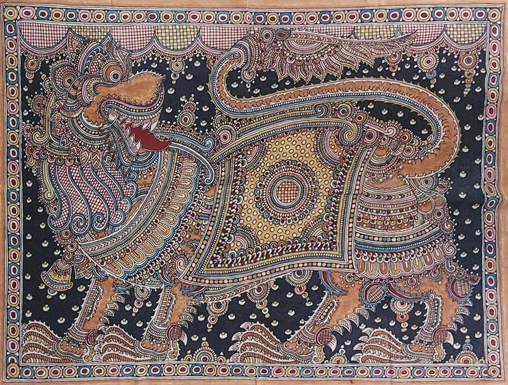Ferocious Dragon: Kalamkari painting by Sudheer Thumbnail