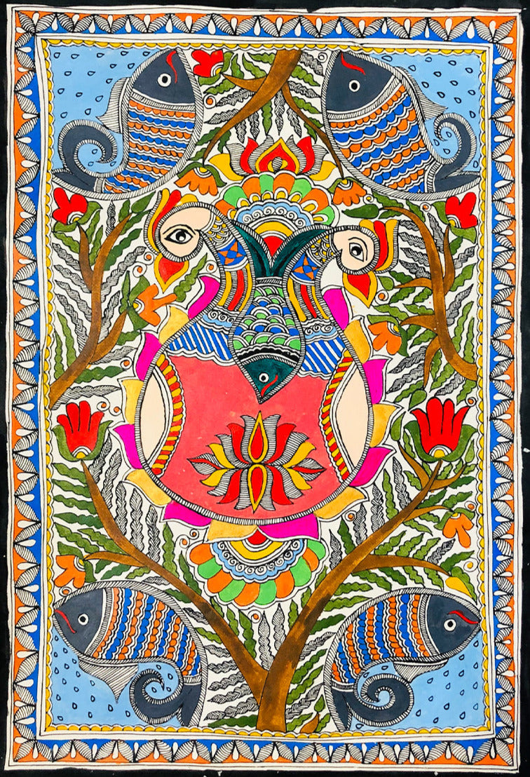Fish: Significance of Wealth, Madhubani by Ambika devi Thumbnail