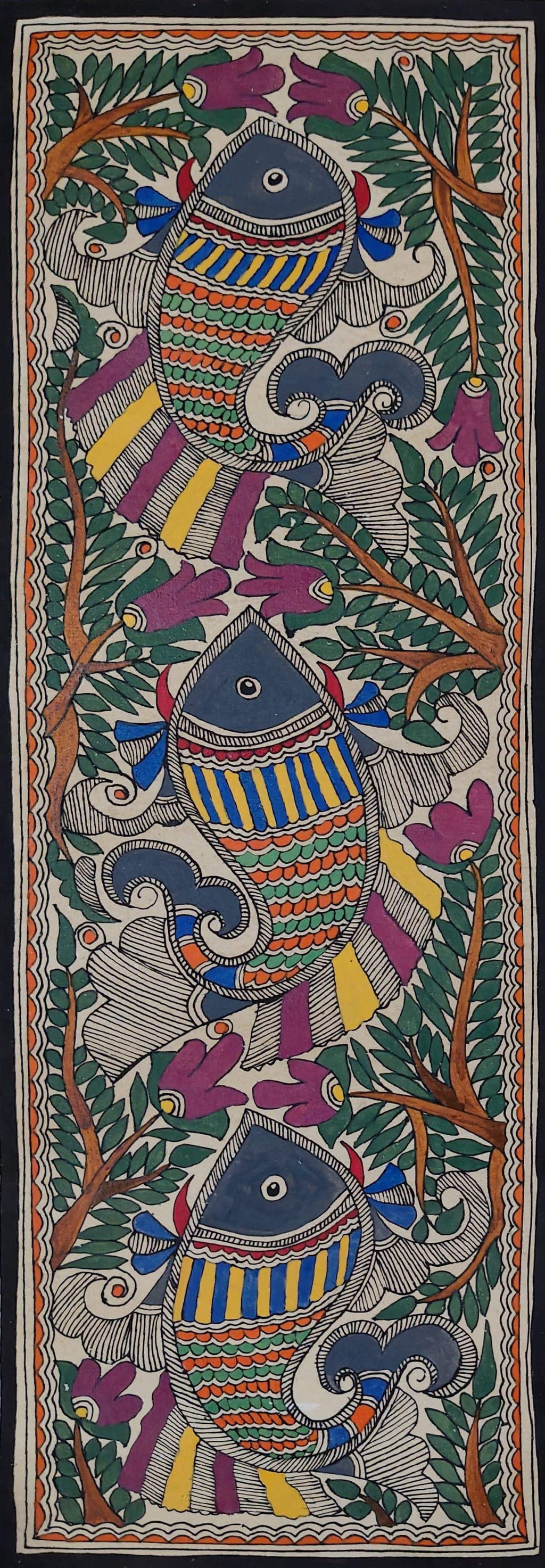 Fish in Madhubani by Ambika Devi Thumbnail