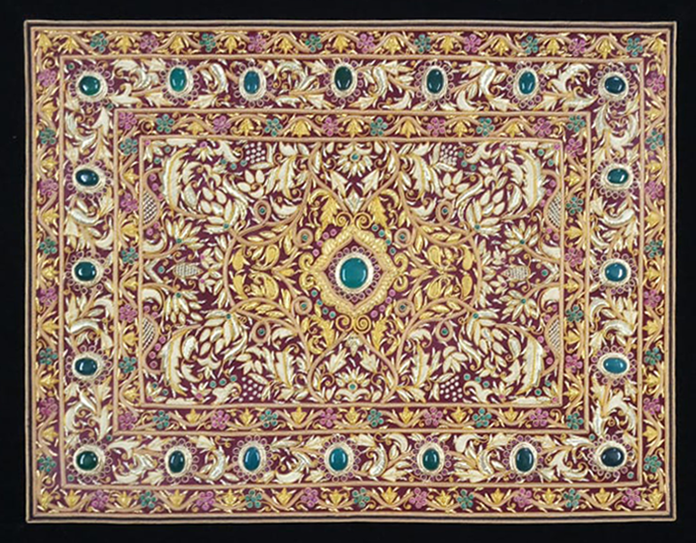 Floral Emerald Zardozi Artwork by Mohd. Bilal Thumbnail