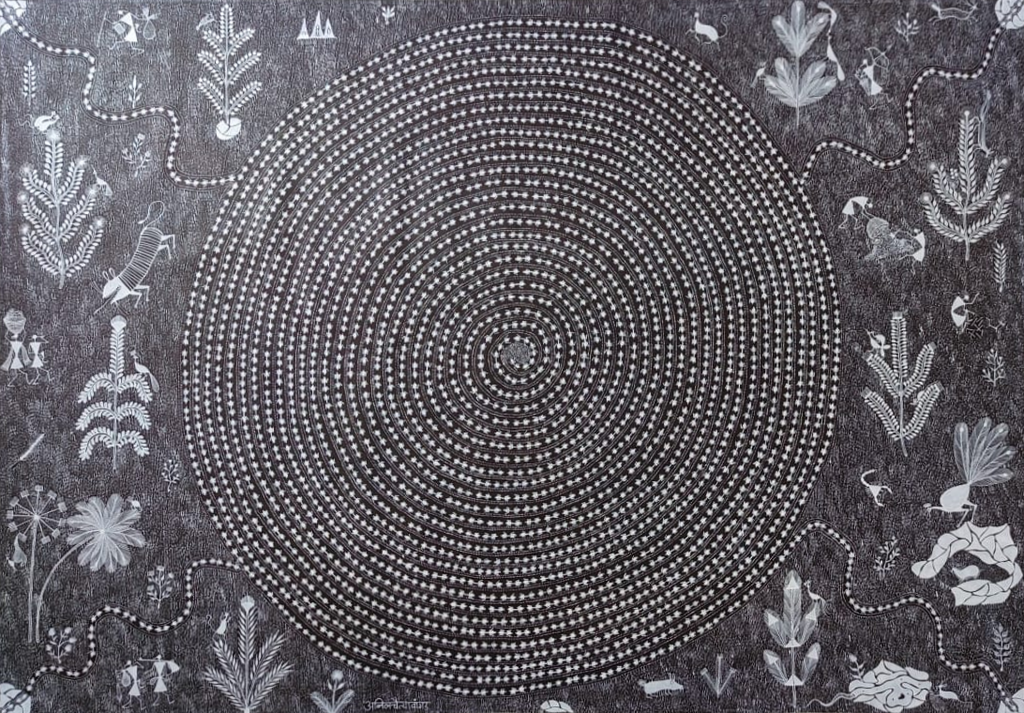 Forest And Ant Life : Warli Painting by Anil Wangad Thumbnail