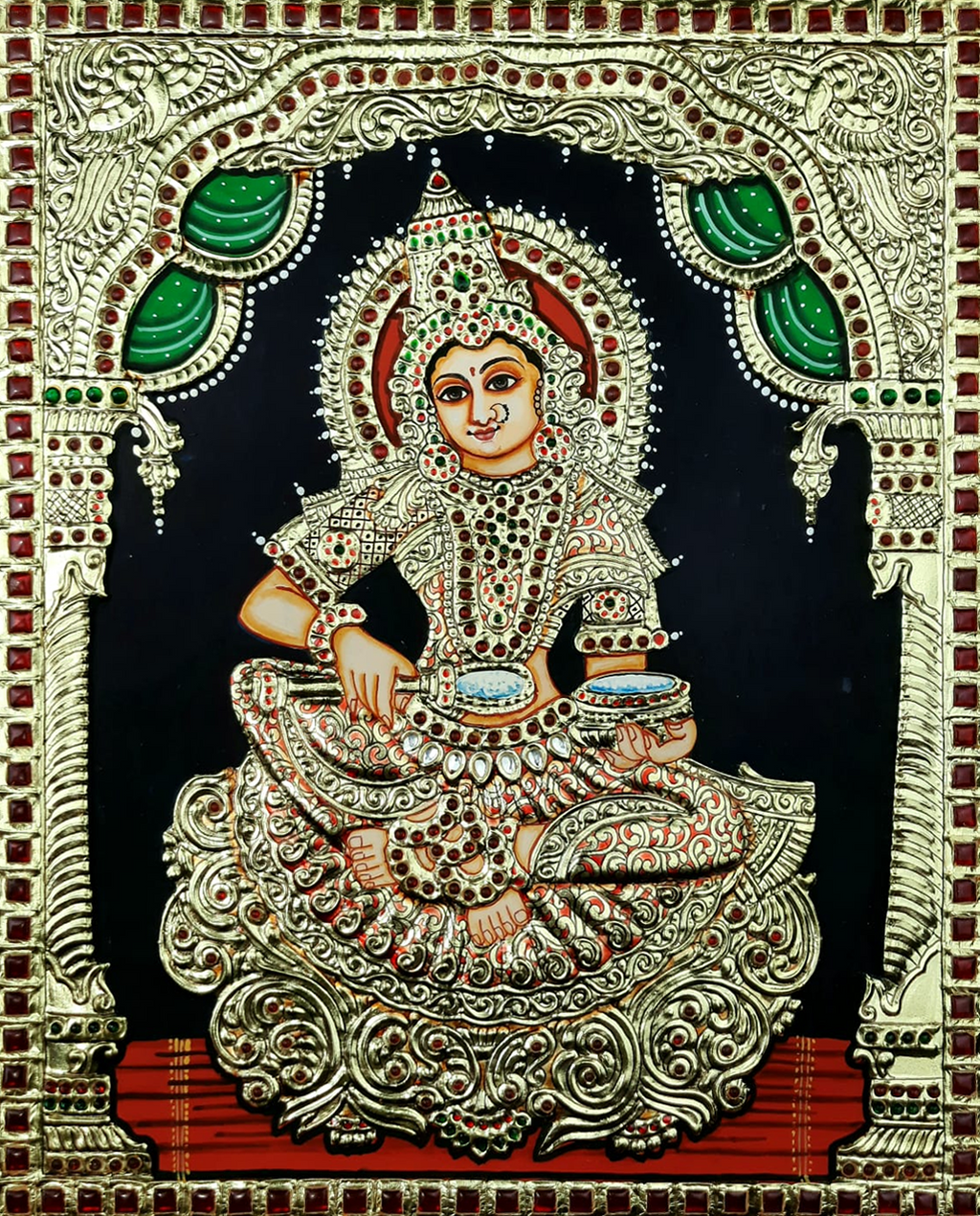 Goddess Annapurna Tanjore Painting by Sanjay Tandekar Thumbnail
