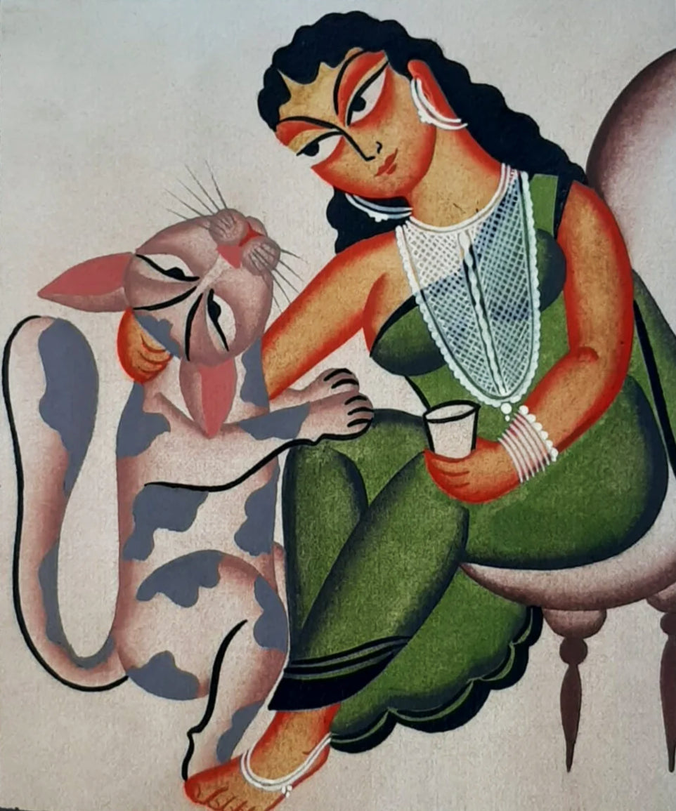 Graceful Charm: Kalighat Art by Bapi Chitrakar Thumbnail