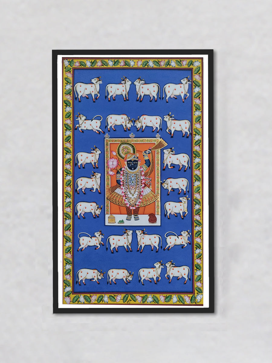 Harmony of Shrinathji A Tapestry of Pichwai Painting by Dinesh Soni