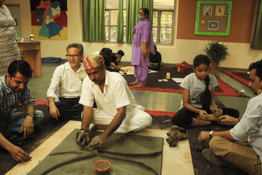 master artist demonstrating the artwork