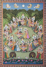 Buy Glorious Dance of Lord Krishna:Pichwai painting by Jayesh Sharma