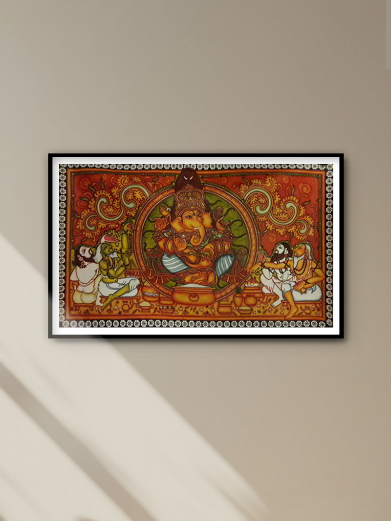 Representation of Lord Ganesha: Kerala Mural by Adarsh for Sale