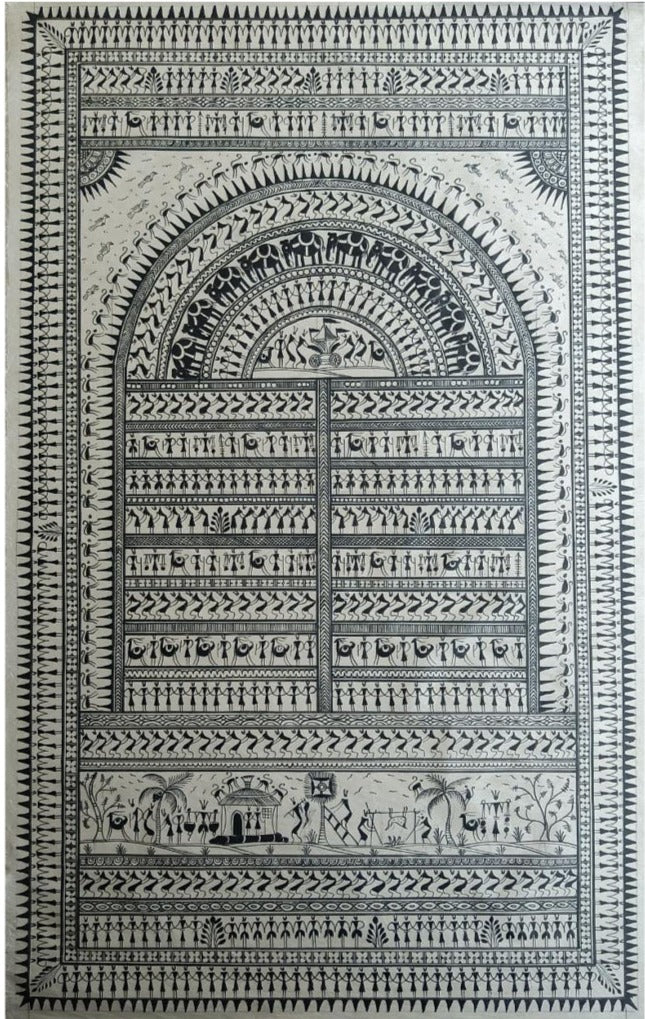 Life of Saura: Through Brushes and Strokes Pattachitra painting by Purusottam Swain Thumbnail