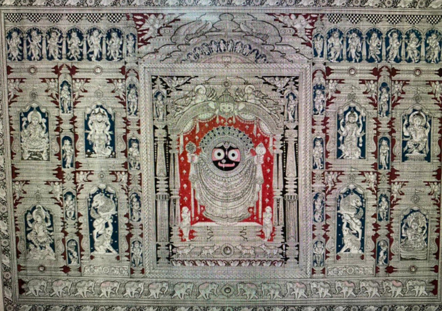 Lord Jagannath and The Cosmic Ensemble - Pattachitra Painting by Gitanjali Das for Home Decor Thumbnail
