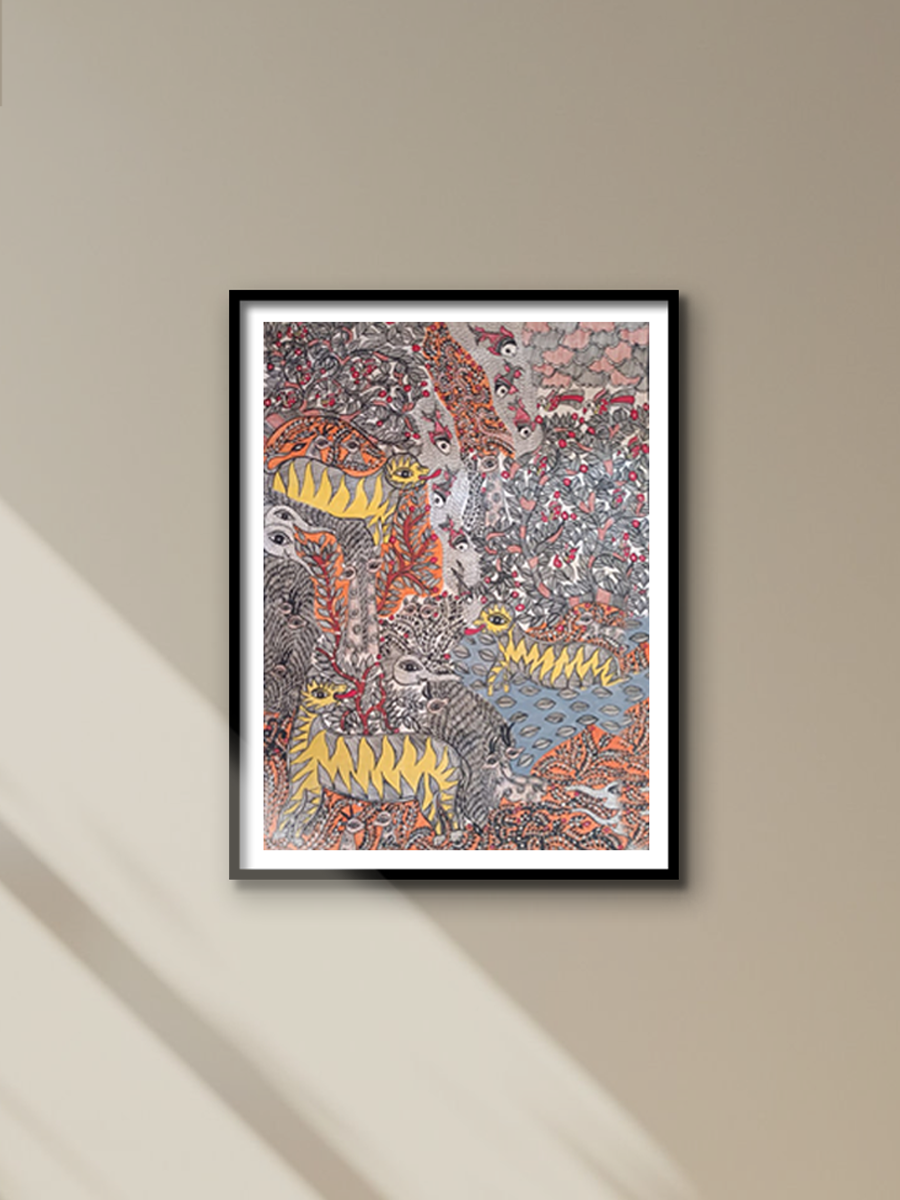 Colors of the Wild: Madhubani Painting by Vibhuti Nath for sale