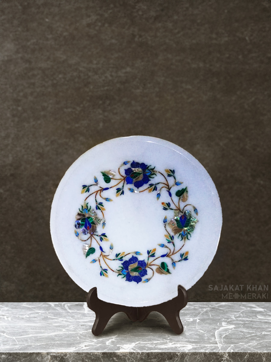 Shop Floral Harmony in Marble Inlay by Sajakat Khan