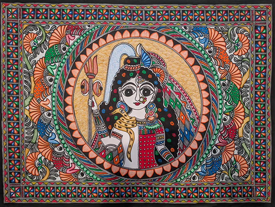 Ardhnareshwar in Madhubani by Ambika Devi Thumbnail