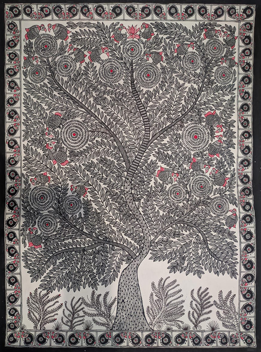 Tree in Madhubani by Ambika Devi Thumbnail