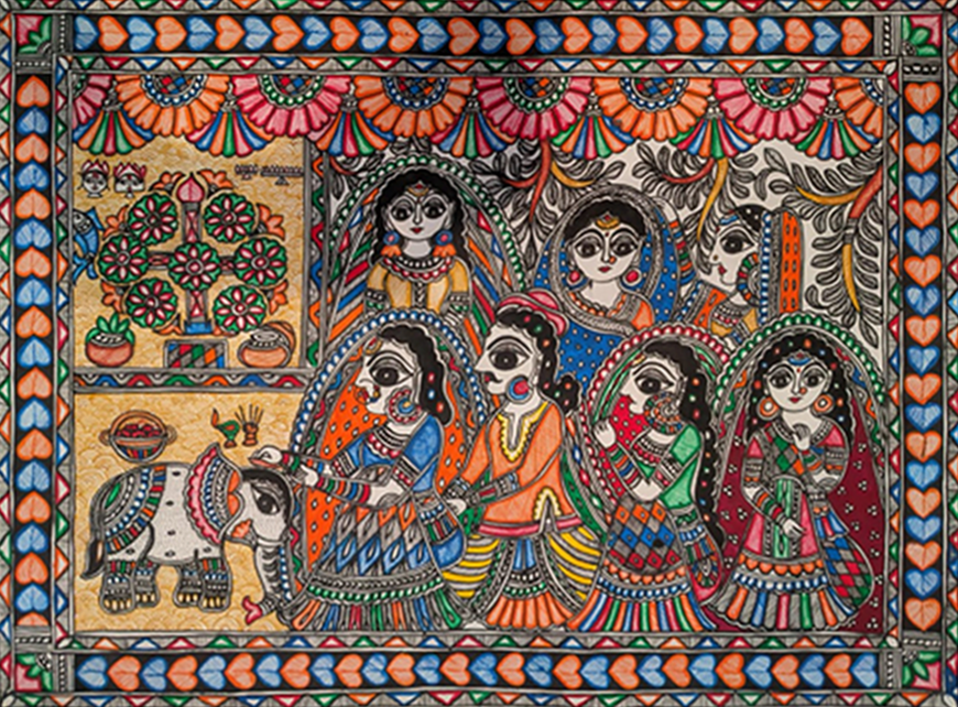 Village Life in Madhubani by Ambika Devi Thumbnail
