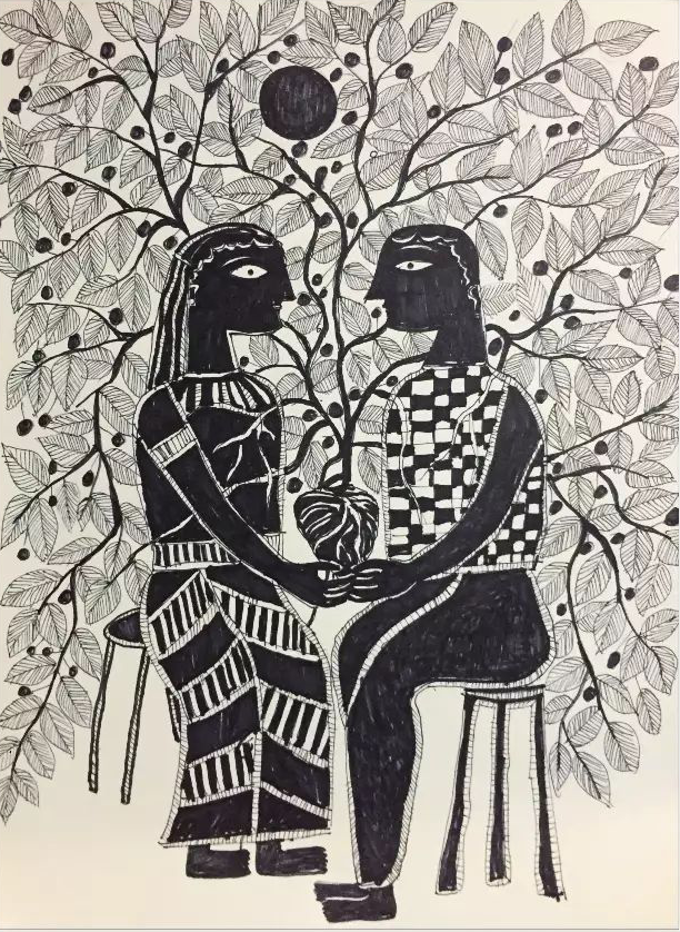 Buy Lovers in Mahdhubani by Izhar Ansari