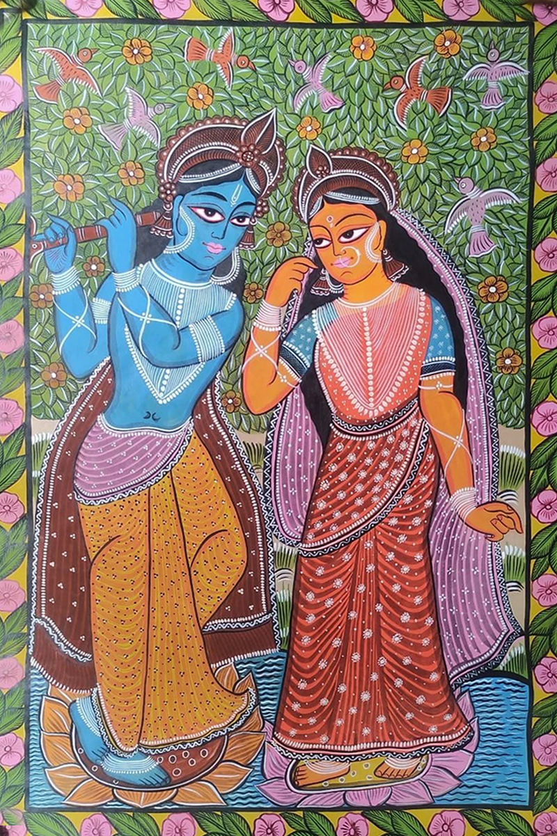 buy The Bengal Pattachitra of Radha and Krishna