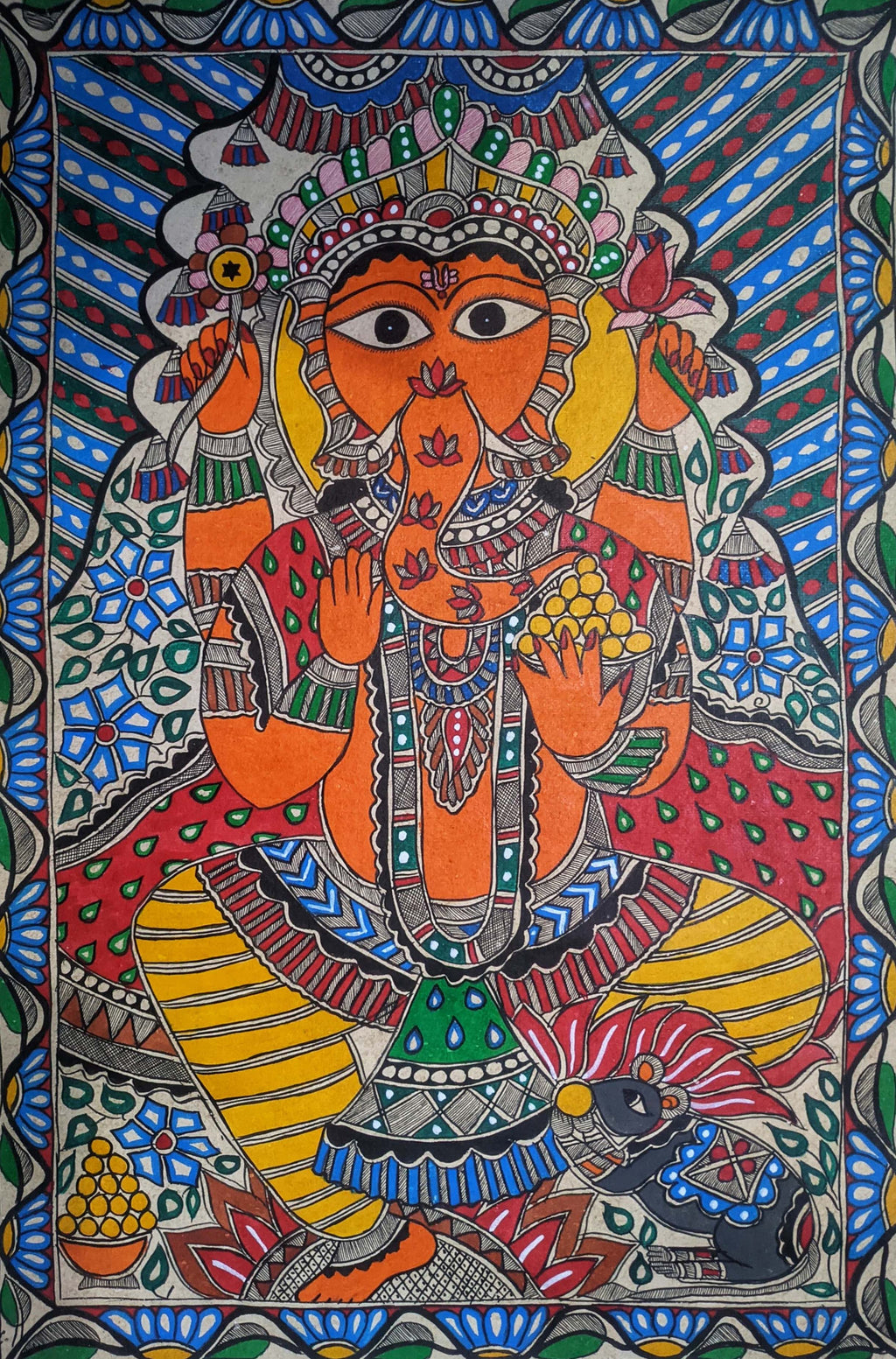 Lord Ganesha in Madhubani by Ambika Devi Thumbnail